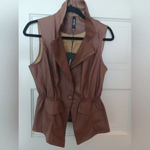 VENTI6 Faux Leather Vest.